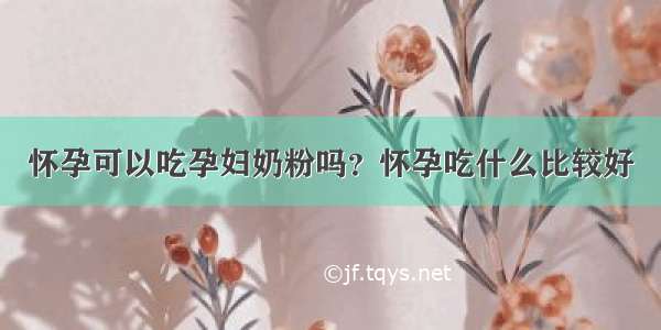 怀孕可以吃孕妇奶粉吗？怀孕吃什么比较好