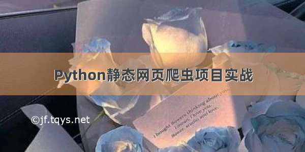 Python静态网页爬虫项目实战