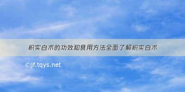 枳实白术的功效和食用方法全面了解枳实白术