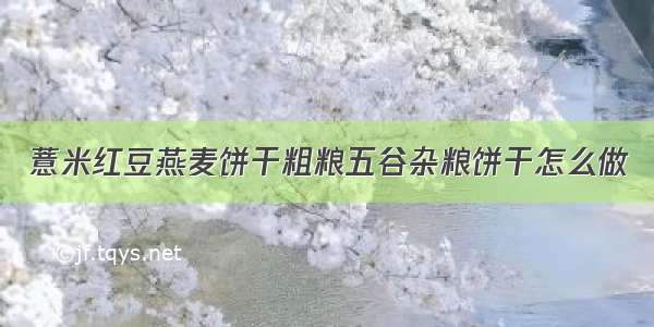 薏米红豆燕麦饼干粗粮五谷杂粮饼干怎么做