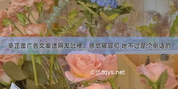 辛芷蕾广告文案遭网友吐槽：感觉被冒犯 她不过是个倒话的