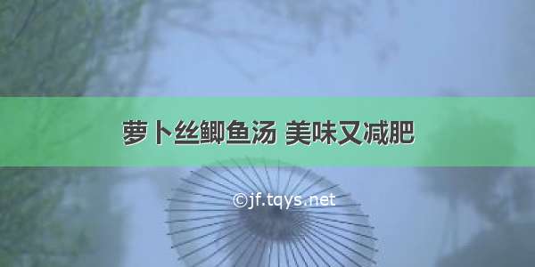 萝卜丝鲫鱼汤 美味又减肥