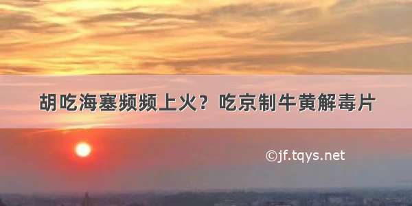 胡吃海塞频频上火？吃京制牛黄解毒片