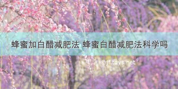 蜂蜜加白醋减肥法 蜂蜜白醋减肥法科学吗