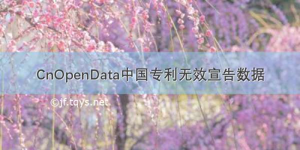CnOpenData中国专利无效宣告数据