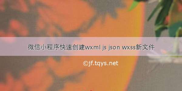 微信小程序快速创建wxml js json wxss新文件