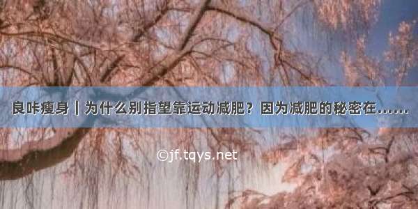 良咔瘦身｜为什么别指望靠运动减肥？因为减肥的秘密在……