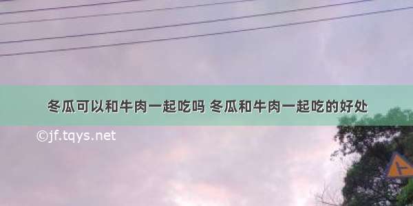 冬瓜可以和牛肉一起吃吗 冬瓜和牛肉一起吃的好处