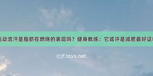 运动流汗是脂肪在燃烧的表现吗？健身教练：它或许是减肥最好证明