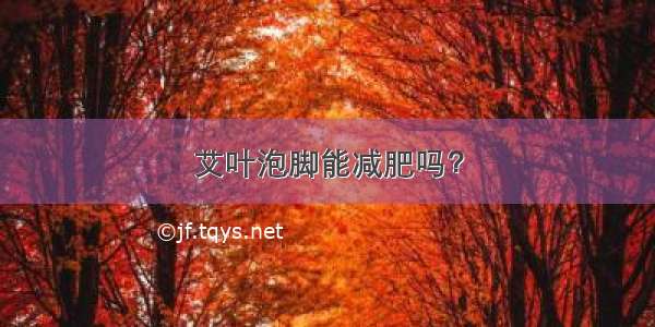 艾叶泡脚能减肥吗？