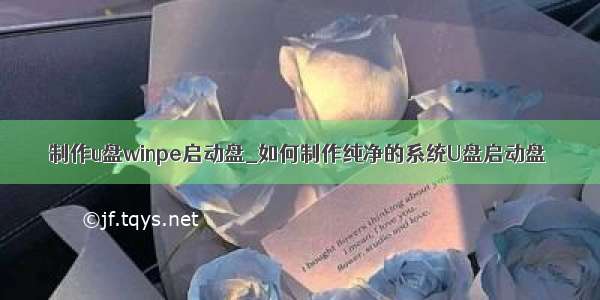 制作u盘winpe启动盘_如何制作纯净的系统U盘启动盘