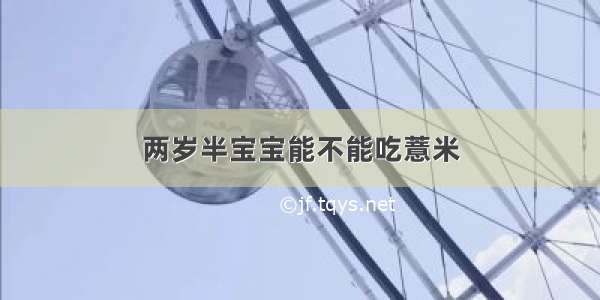 两岁半宝宝能不能吃薏米