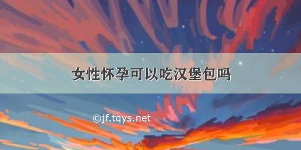 女性怀孕可以吃汉堡包吗