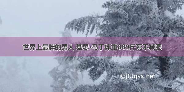 世界上最胖的男人 基思·马丁体重889斤死不减肥