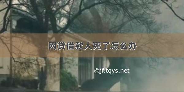 网贷借款人死了怎么办