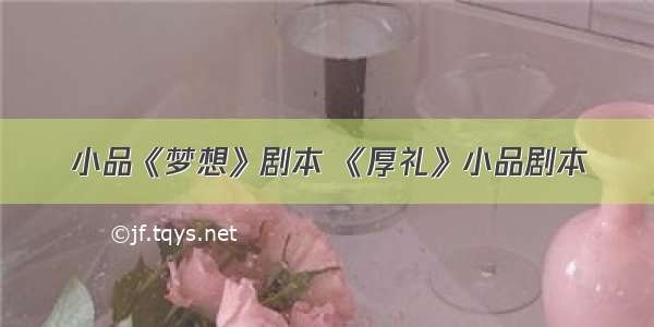 小品《梦想》剧本 《厚礼》小品剧本