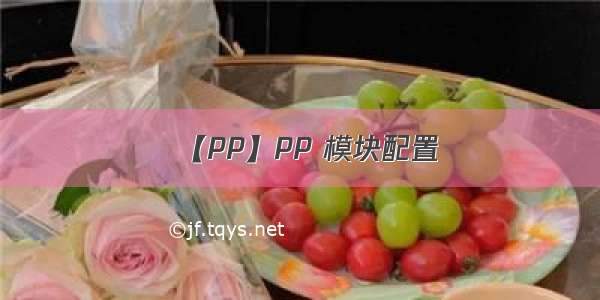 【PP】PP 模块配置