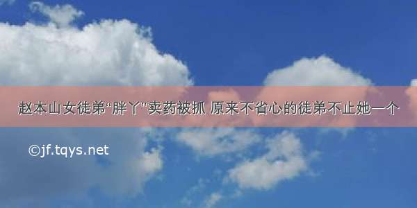 赵本山女徒弟“胖丫”卖药被抓 原来不省心的徒弟不止她一个